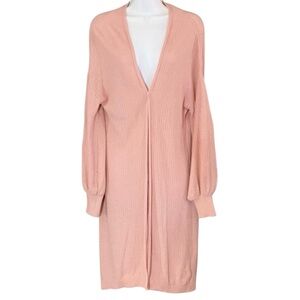 Wild Fable Women’s Duster Cardigan Open Front Longline Cotton Knit Pink Small